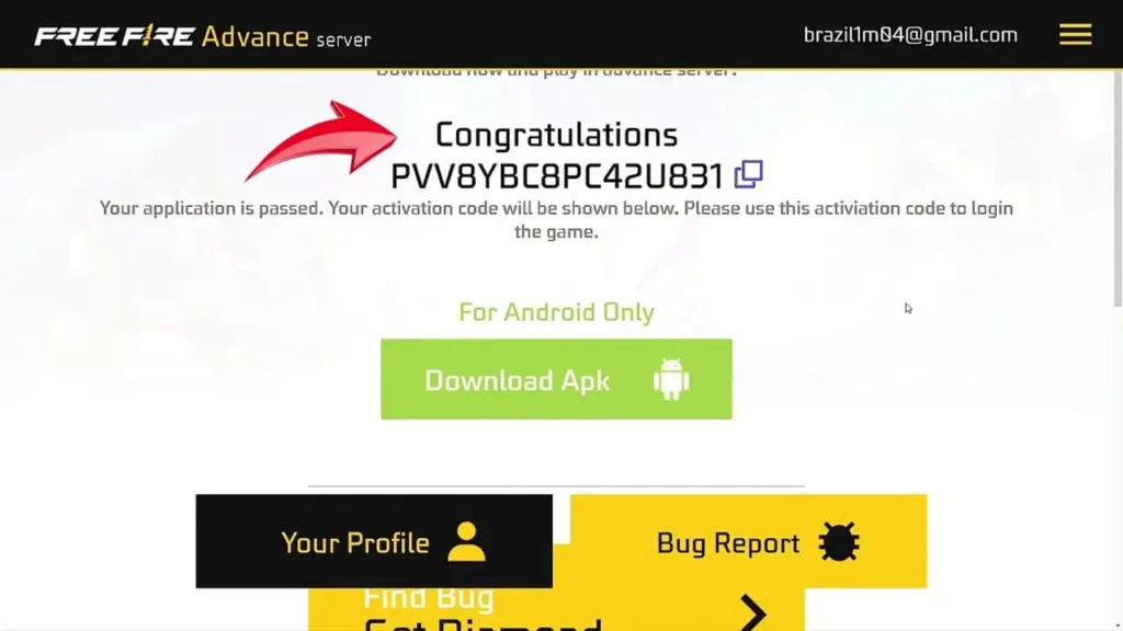 How to Get FF Advance Server Activation Code?