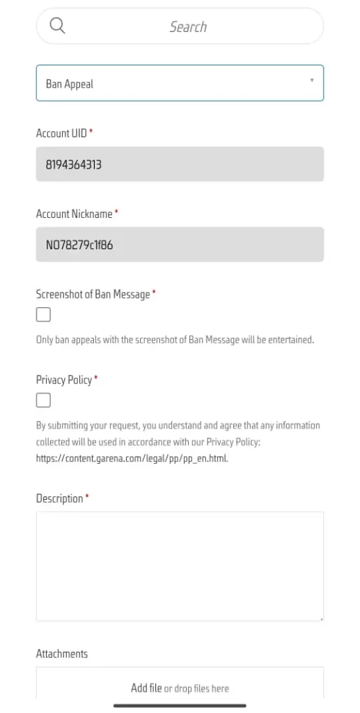 Guide To Unban Free Fire ID Easily in 2025: Fill appeal form