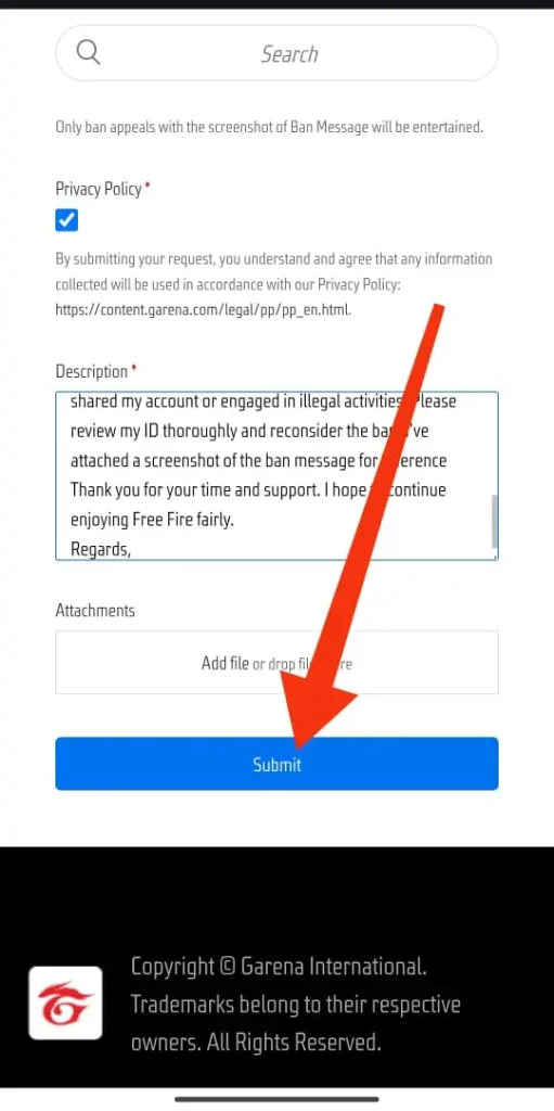 Guide To Unban Free Fire ID Easily in 2025: write description about your ban and for unban request