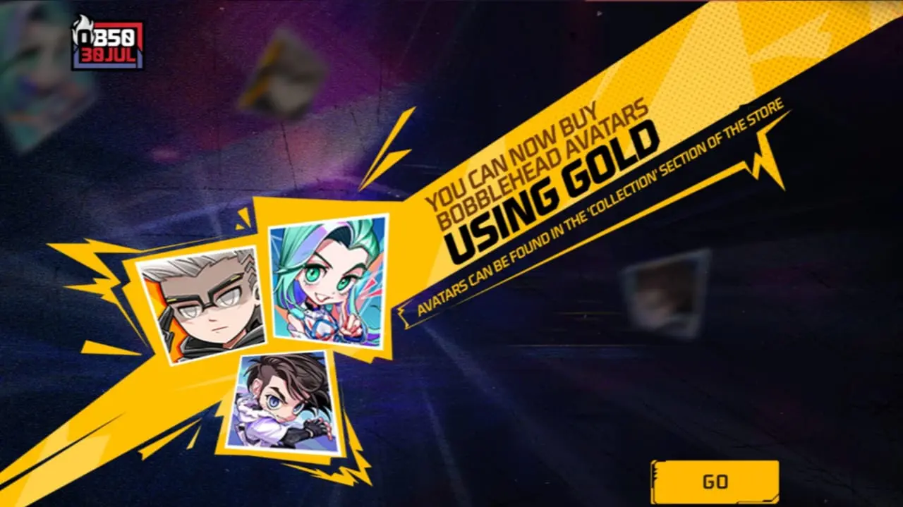 Free Fire Global OB50: Buy Bobblehead Avatars Using Gold