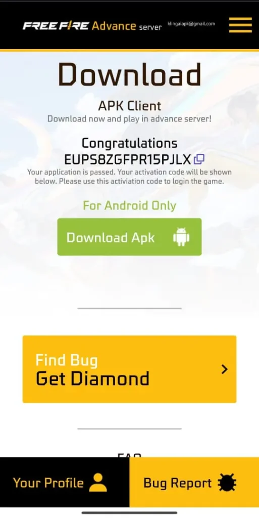 FF Advance Server OB50 APK Download Free Latest Version
