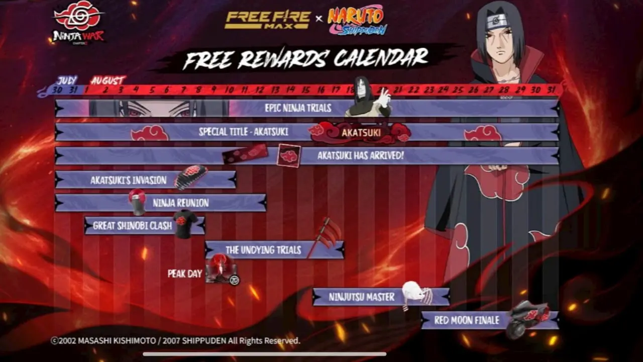 Free Fire Global OB50 New Features: free rewards calendar