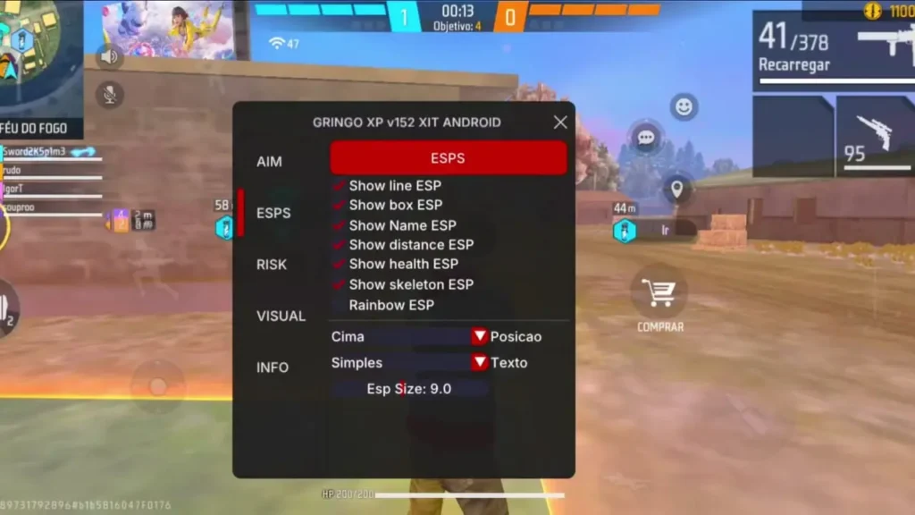 Top Features of Gringo XP Mod Menu OB51